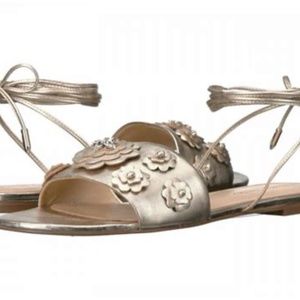 Lace-up gold Ivanka Trump sandal